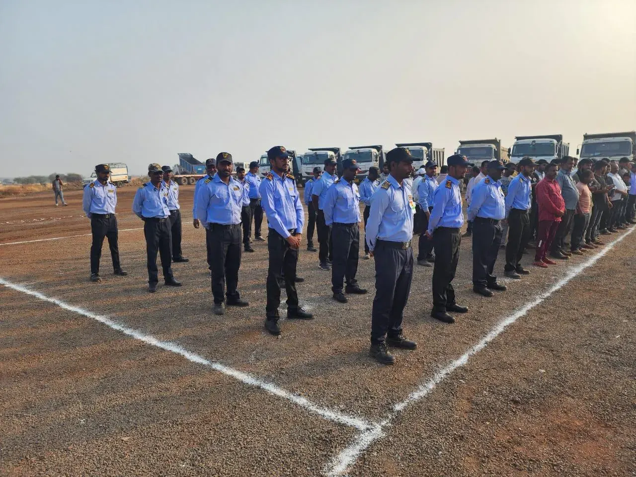 Morning parade and inspection of OSS guards